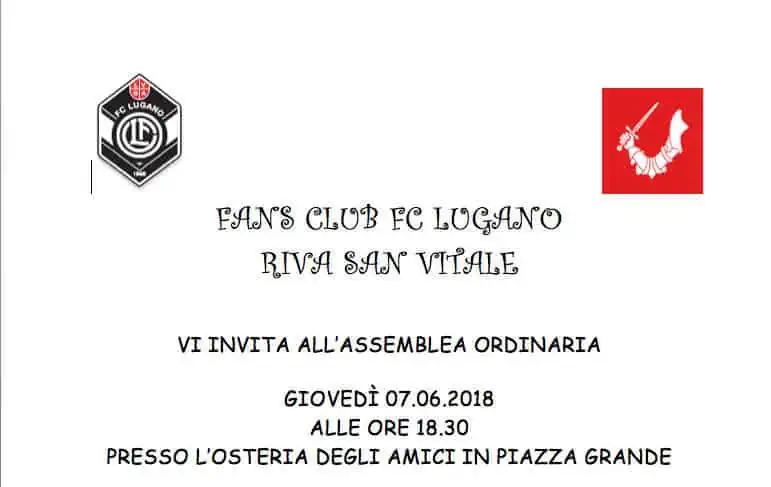 Giovedì 7 assemblea del Fans Club di Riva san Vitale