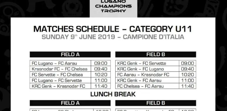 Matches Program | Trofeo Lugano Champions Trophy 2019 3