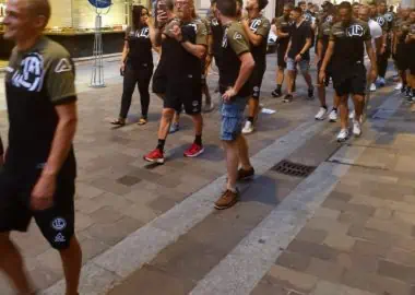 Bianconeri alla sfilata del Primo agosto