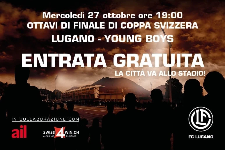 Coppa Svizzera: entrata gratuita per Lugano-Young Boys
