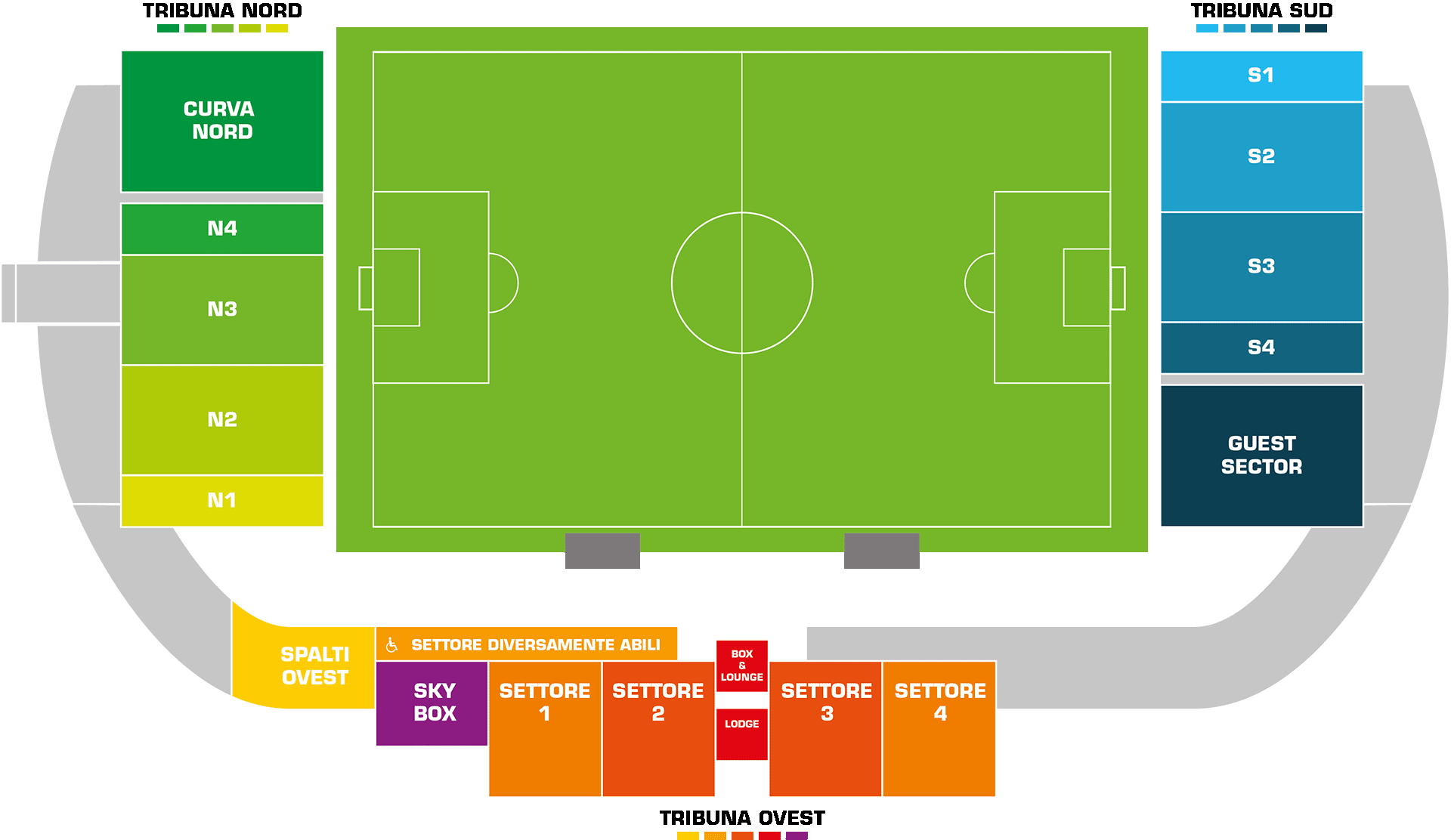 Stadio provvisorio - settori 2023