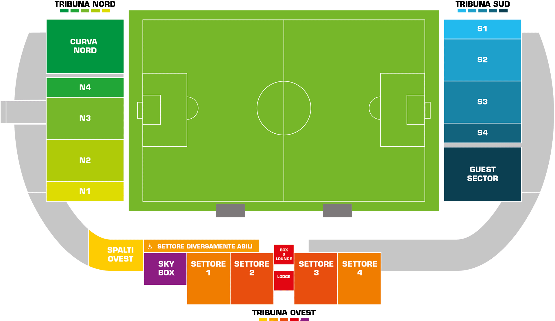 Stadio provvisorio - settori 2023