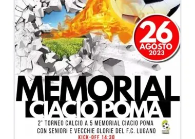 Memorial Ciacio Poma, sabato 26 la 2a edizione