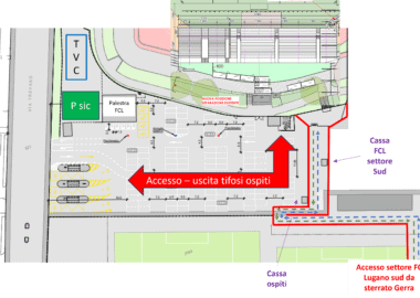 Accesso alla Tribuna Sud unicamente dallo sterrato Gerra